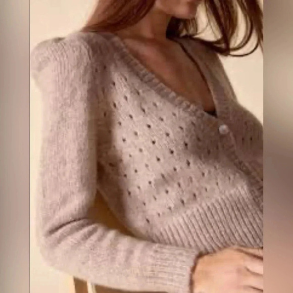 St Roche Sissy Sweater Women’s Medium Cardigan Merino Wool Baby Alpaca - Picture 1 of 8
